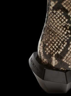 Billy Snakeskin-effect Leather Ankle Boots-Balmain Fashion