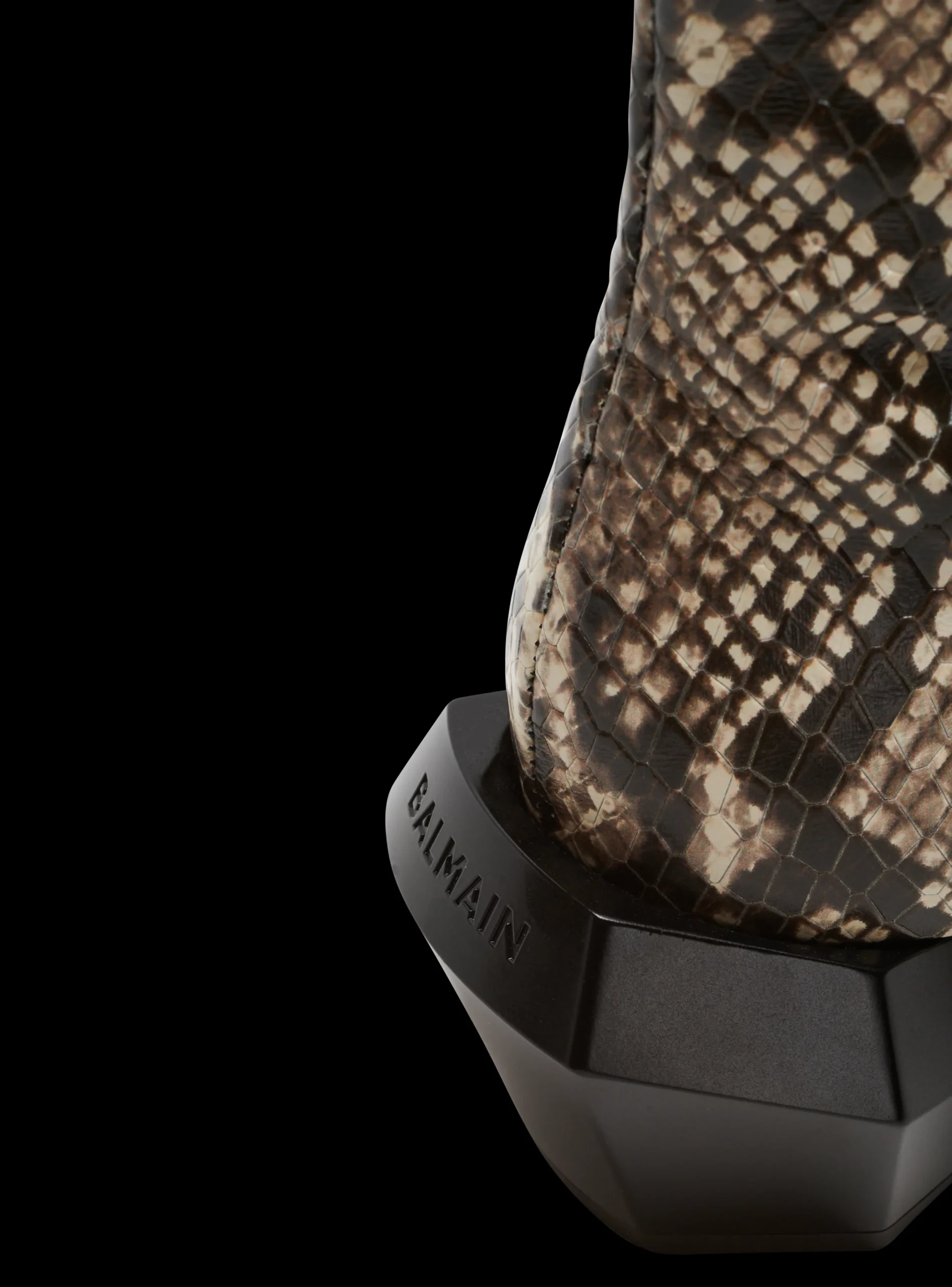 Billy Snakeskin-effect Leather Ankle Boots-Balmain Fashion