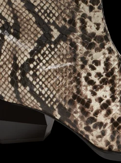Billy Snakeskin-effect Leather Ankle Boots-Balmain Fashion