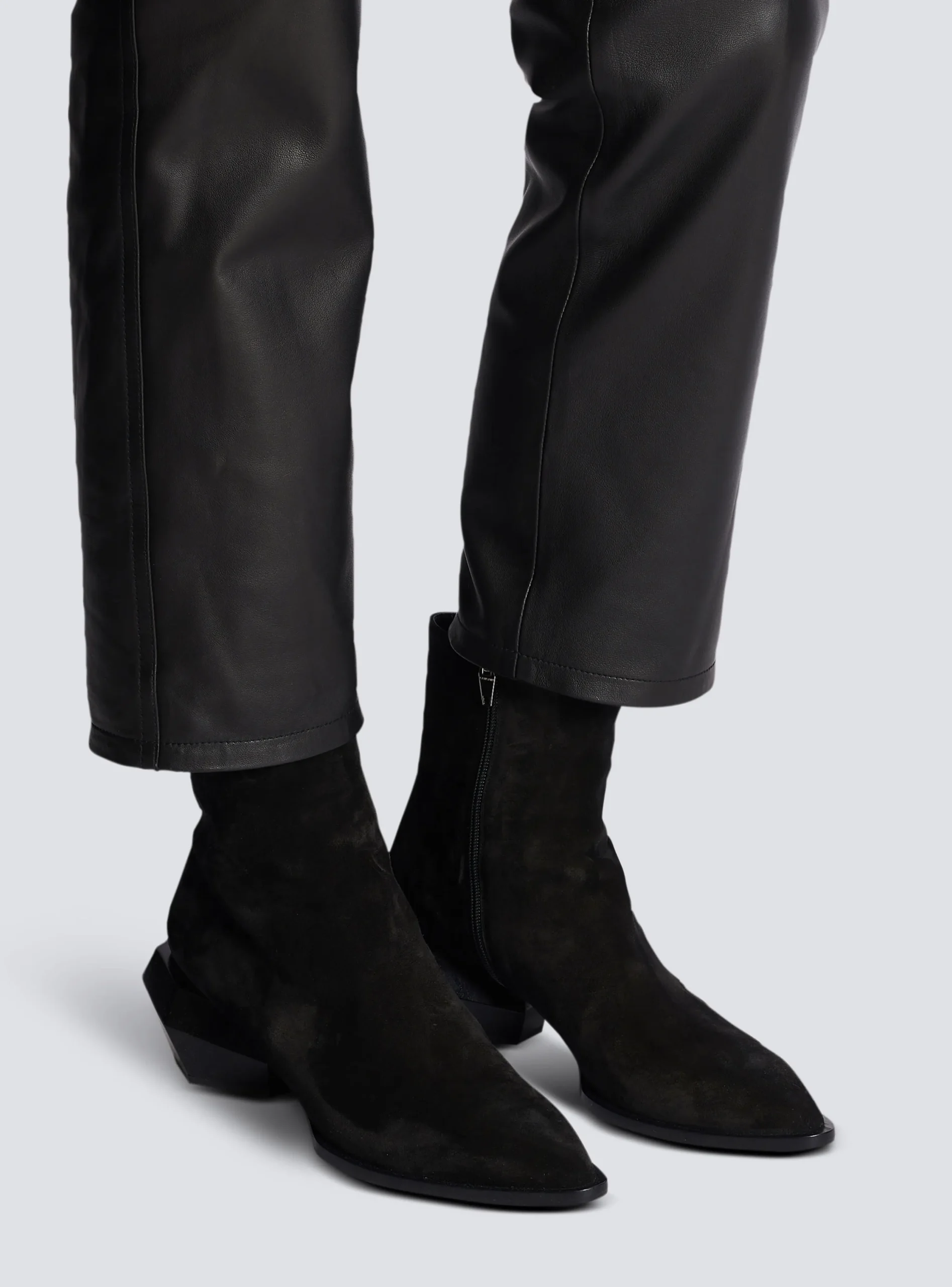 Billy Suede Ankle Boots With Diamond Heel-Balmain Clearance