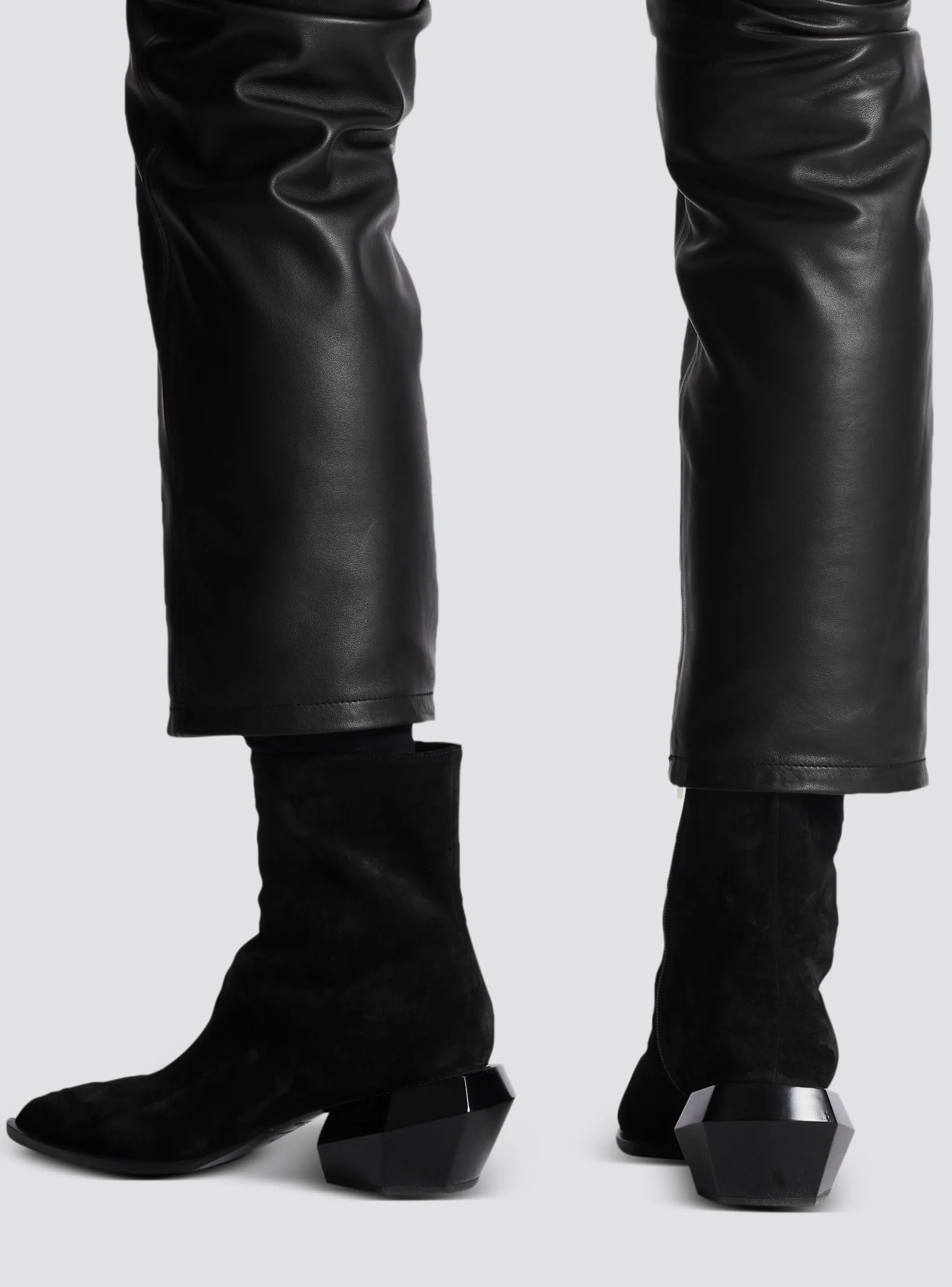 Billy Suede Ankle Boots With Diamond Heel-Balmain Clearance
