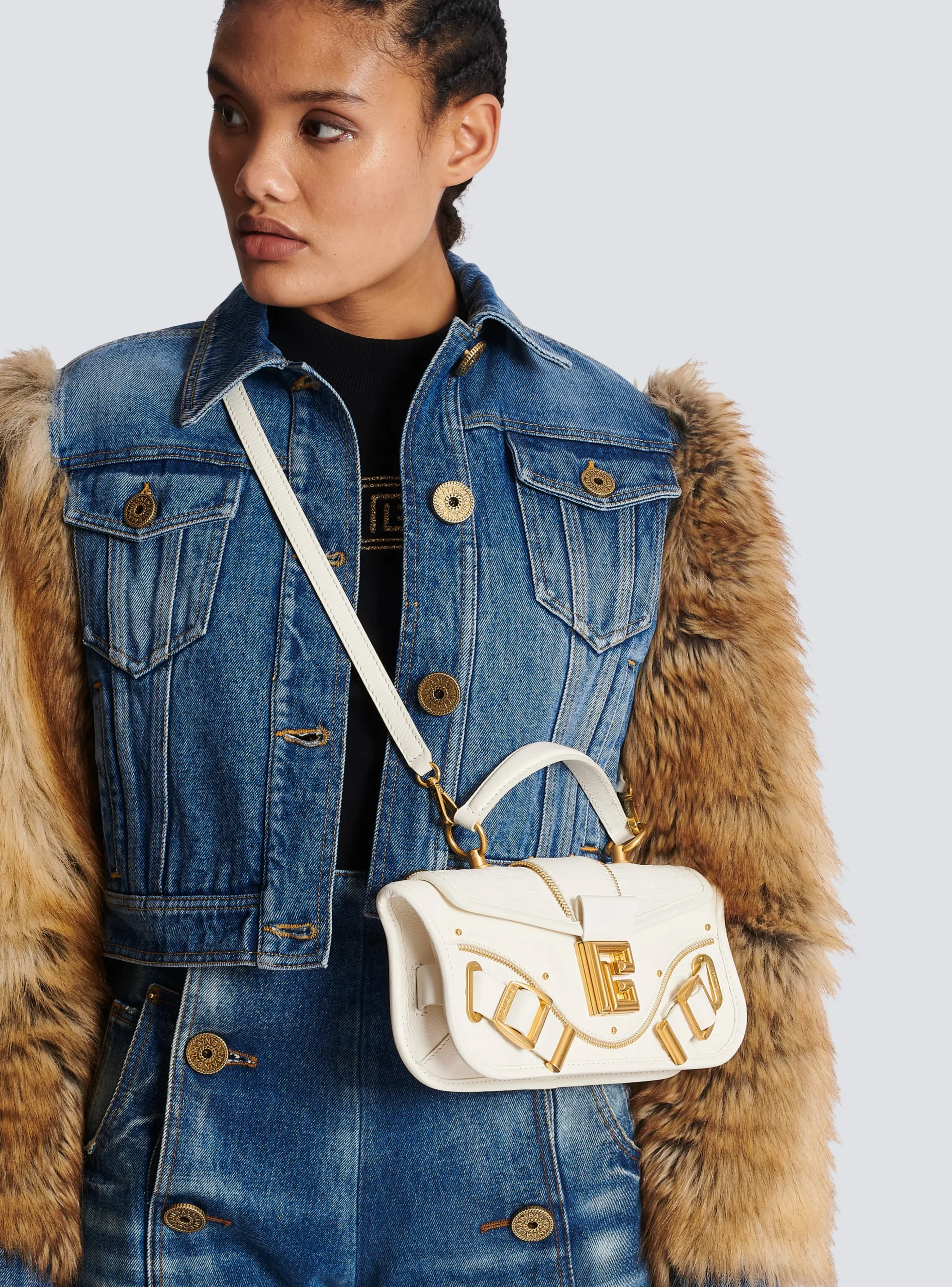 Blaze Grained Leather Clutch Bag-Balmain Fashion