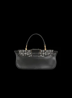 Blaze Leather Clutch Bag With Jacquard Monogram-Balmain New