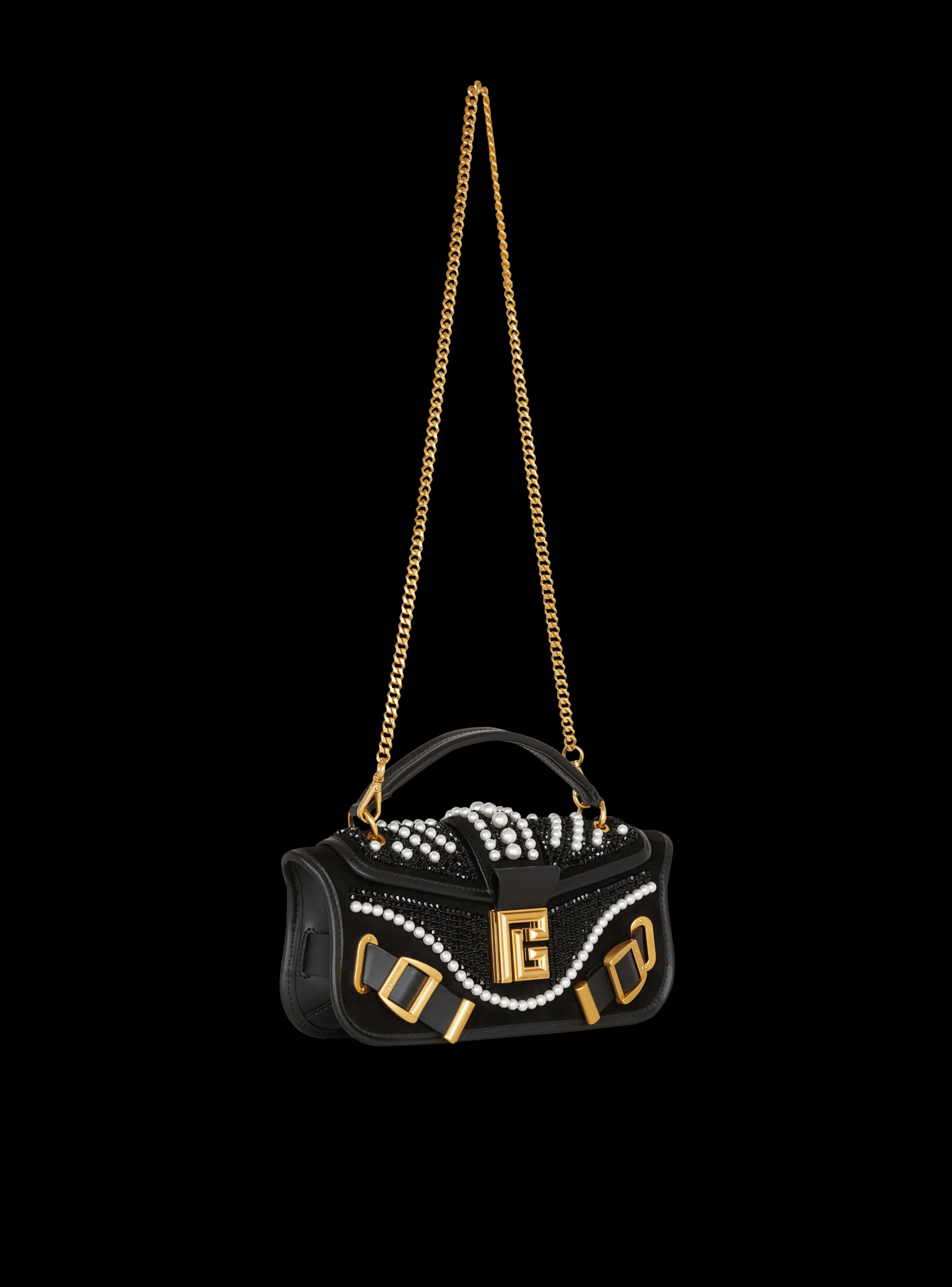 Blaze Pouch Bag In Beaded Leather-Balmain Clearance
