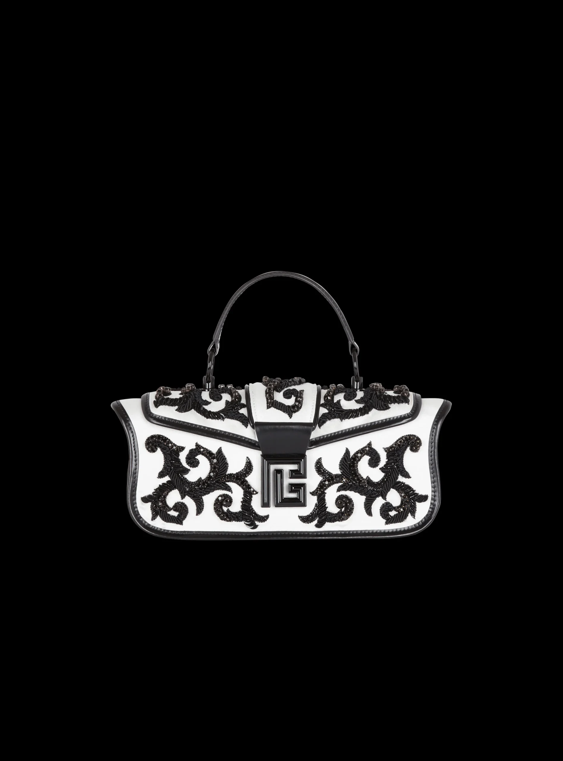 Blaze Pouch Satin Bag With Baroque Embroidery-Balmain Clearance