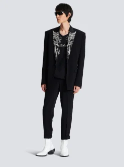 Blazer With Embroidered Bamboo Collar-Balmain Best