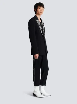 Blazer With Embroidered Bamboo Collar-Balmain Best