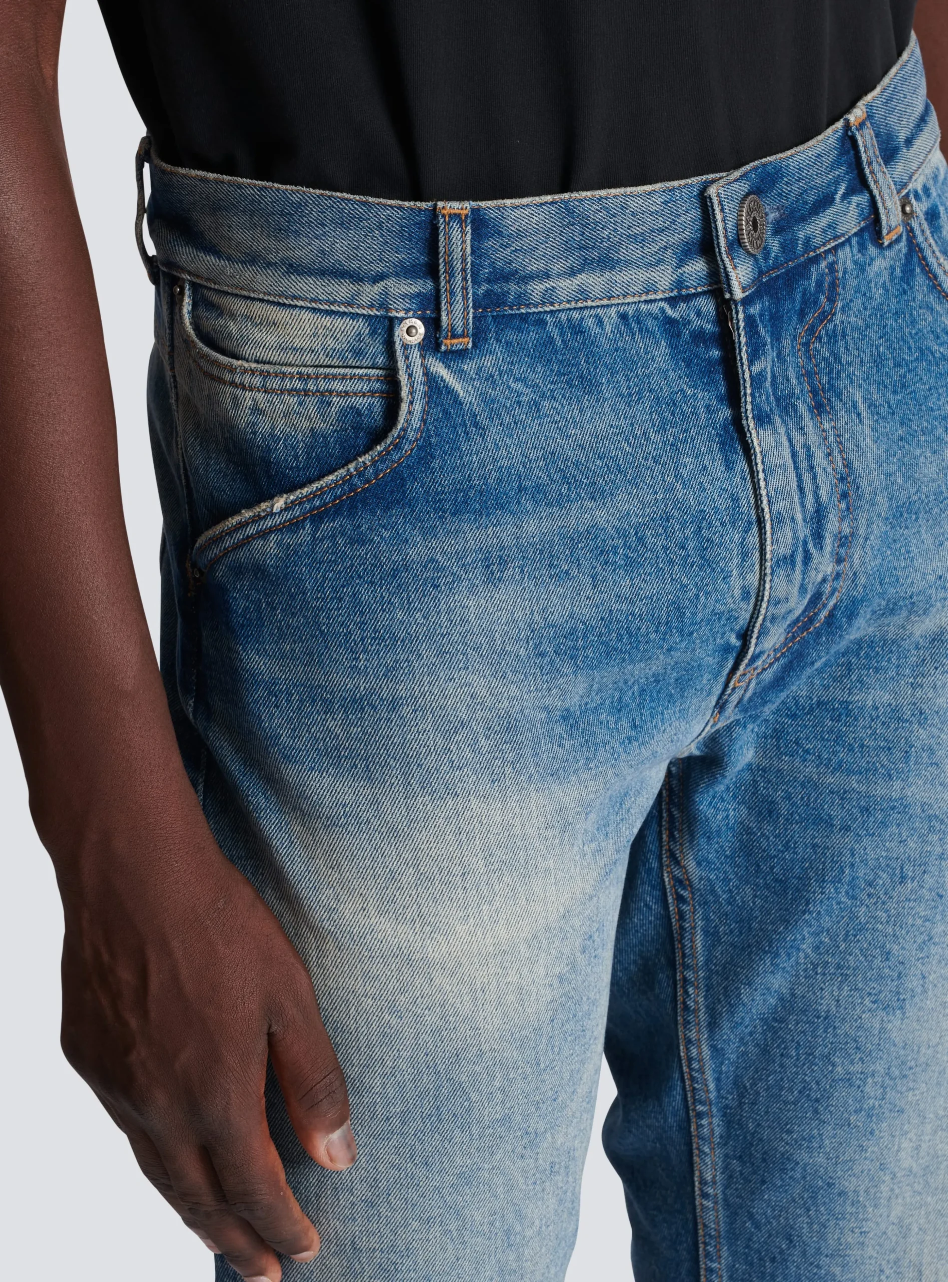 Wash Vintage Denim Jeans-Balmain New