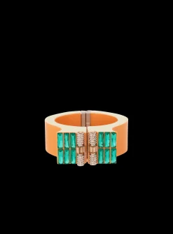 Brass, Rhinestone And Resin Cuff-Balmain Store