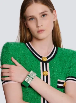 Brass, Rhinestone And Resin Cuff-Balmain Best Sale