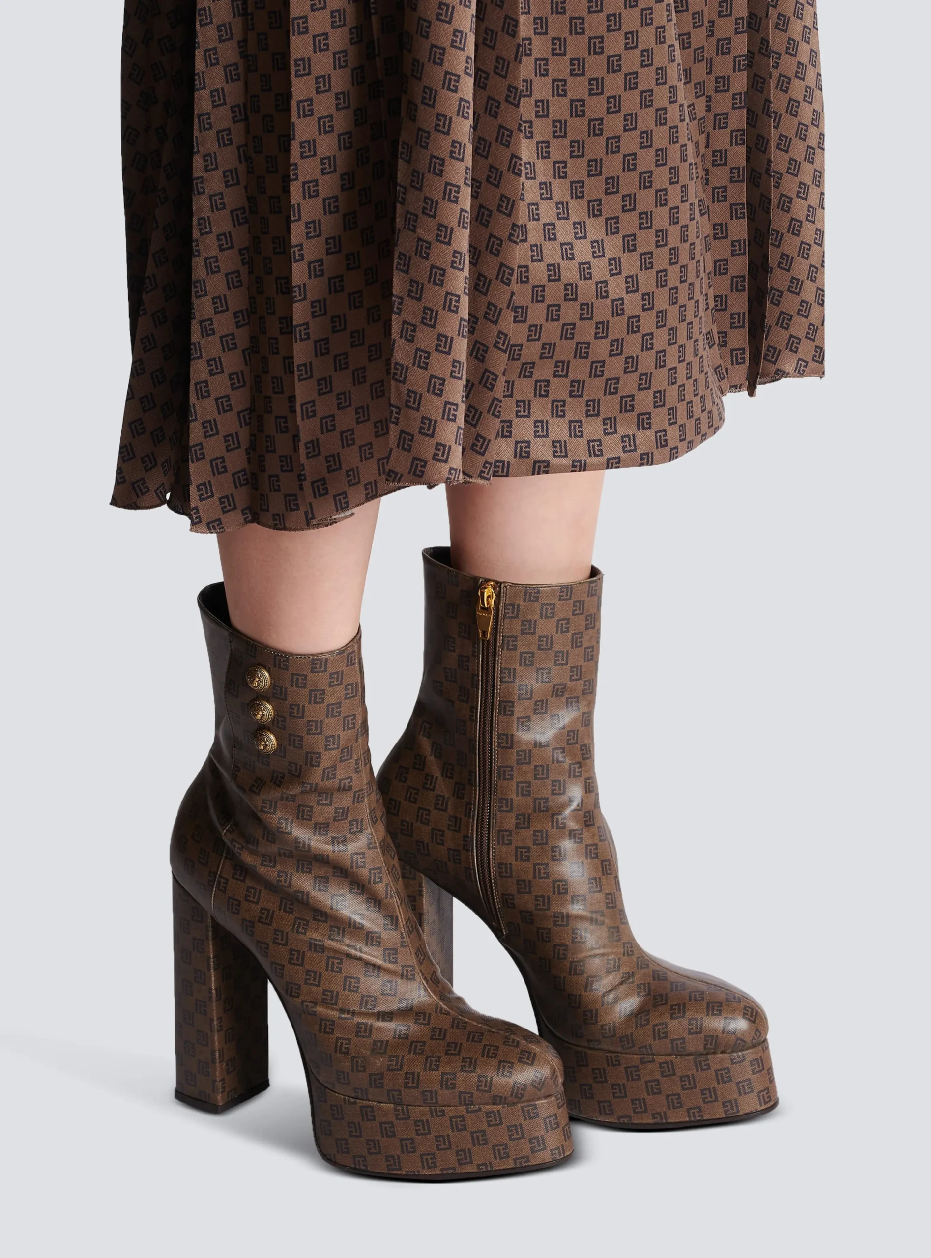 Brune Mini Monogram Boots-Balmain Outlet