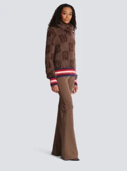 Brushed Mohair Jumper With Monogram Print-Balmain Fashion