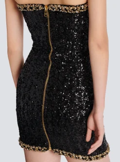 Bustier Dress With Sequin Embroidery-Balmain Sale