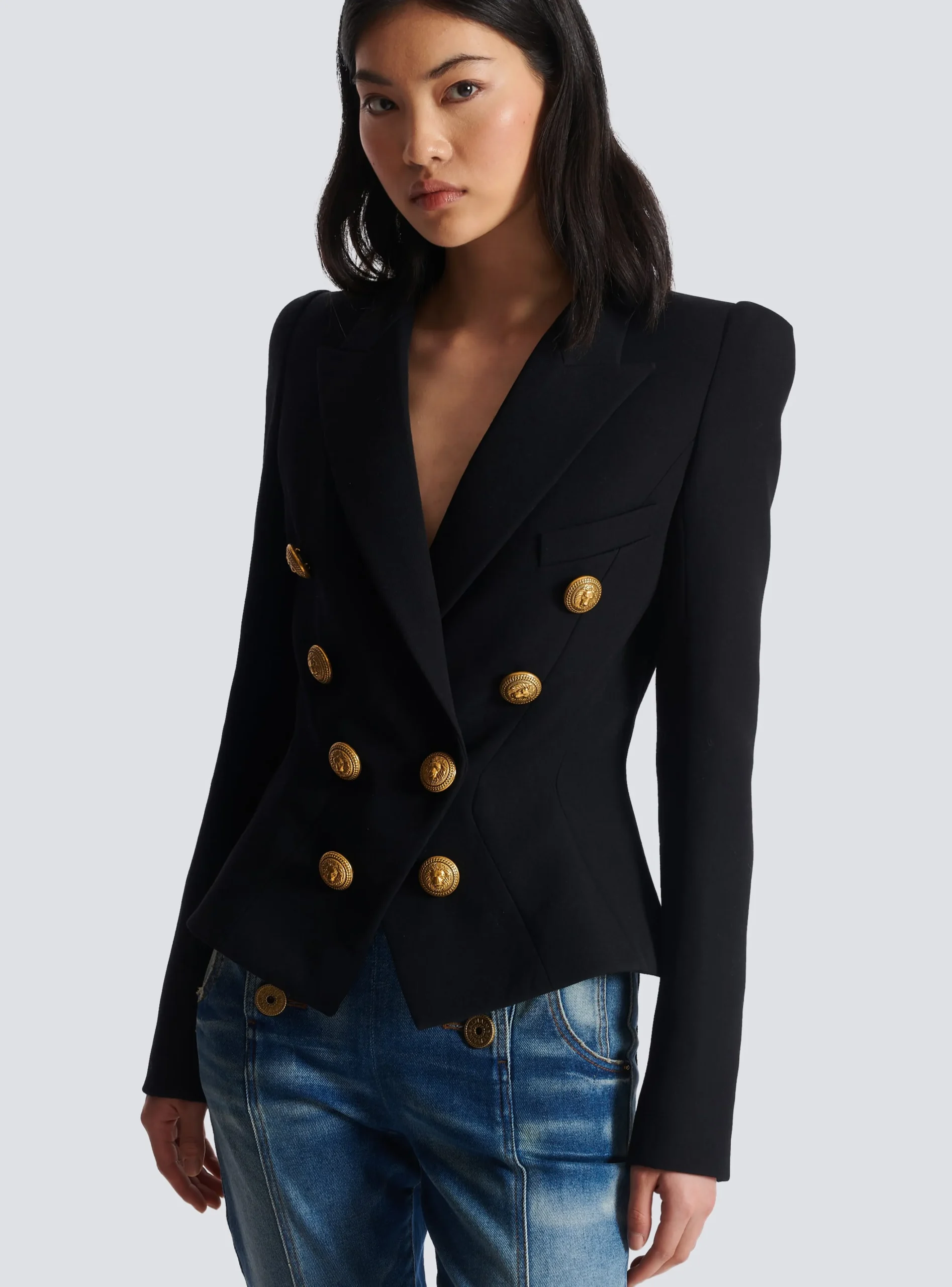 8-button Cinched-waist Jacket-Balmain Hot