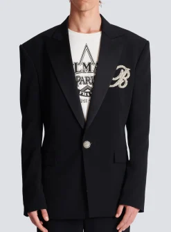 1-button Crepe And Satin Jacket-Balmain Clearance