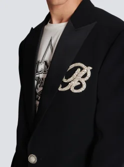1-button Crepe And Satin Jacket-Balmain Clearance