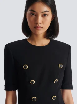 8-button Crepe Dress-Balmain Hot