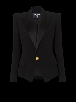 1-button Crepe Jacket-Balmain Flash Sale