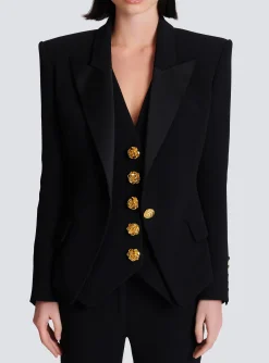 1-button Crepe Jacket-Balmain Flash Sale