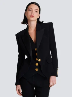 1-button Crepe Jacket-Balmain Flash Sale