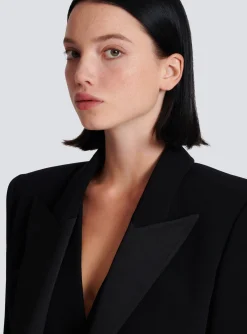 1-button Crepe Jacket-Balmain Flash Sale