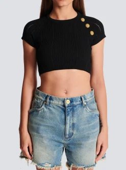 3-button Fine Knit Top-Balmain Online