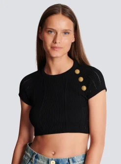 3-button Fine Knit Top-Balmain Online