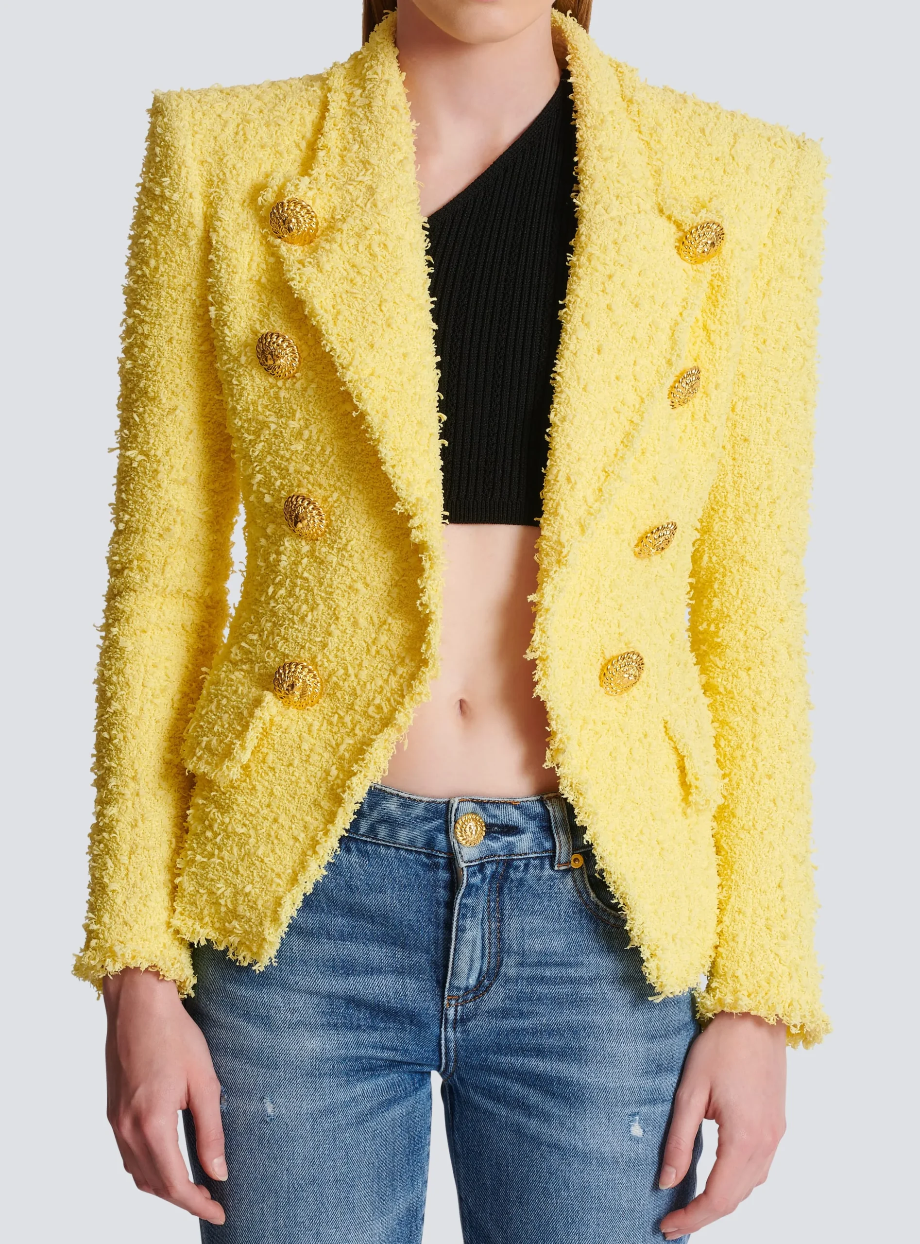 8-button Fitted Tweed Jacket-Balmain Store