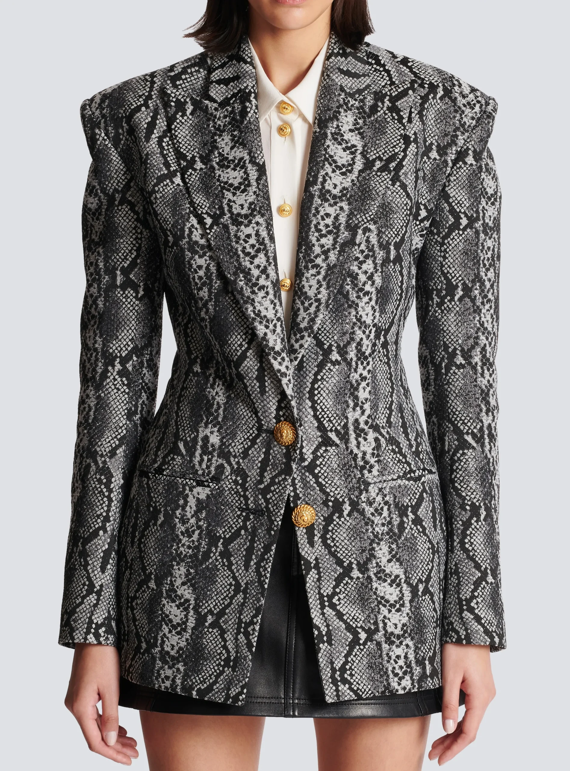 2-button Jacquard Snakeskin Jacket-Balmain Outlet