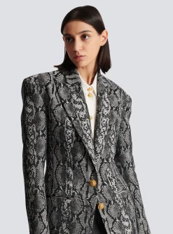 2-button Jacquard Snakeskin Jacket-Balmain Outlet