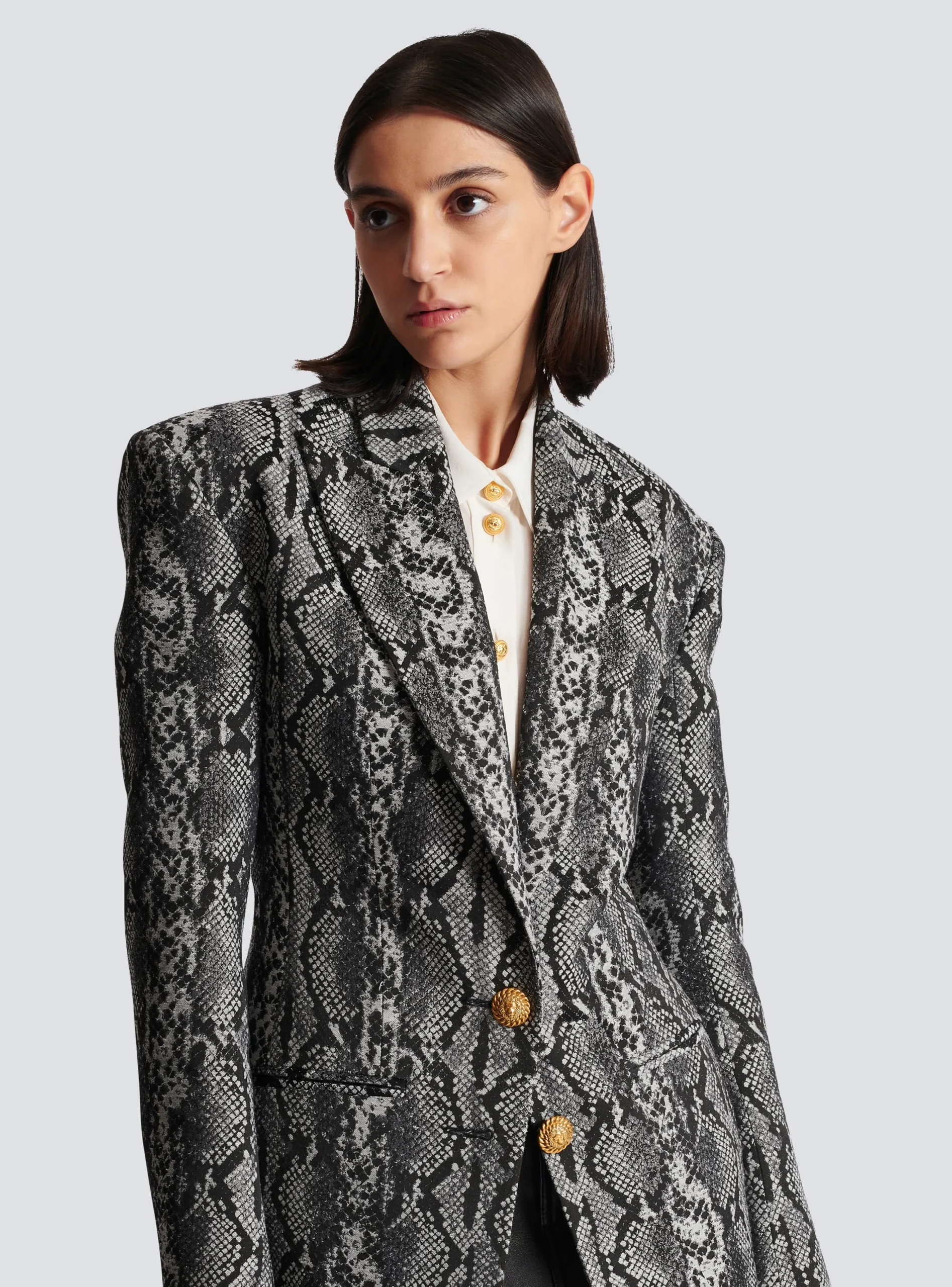 2-button Jacquard Snakeskin Jacket-Balmain Outlet