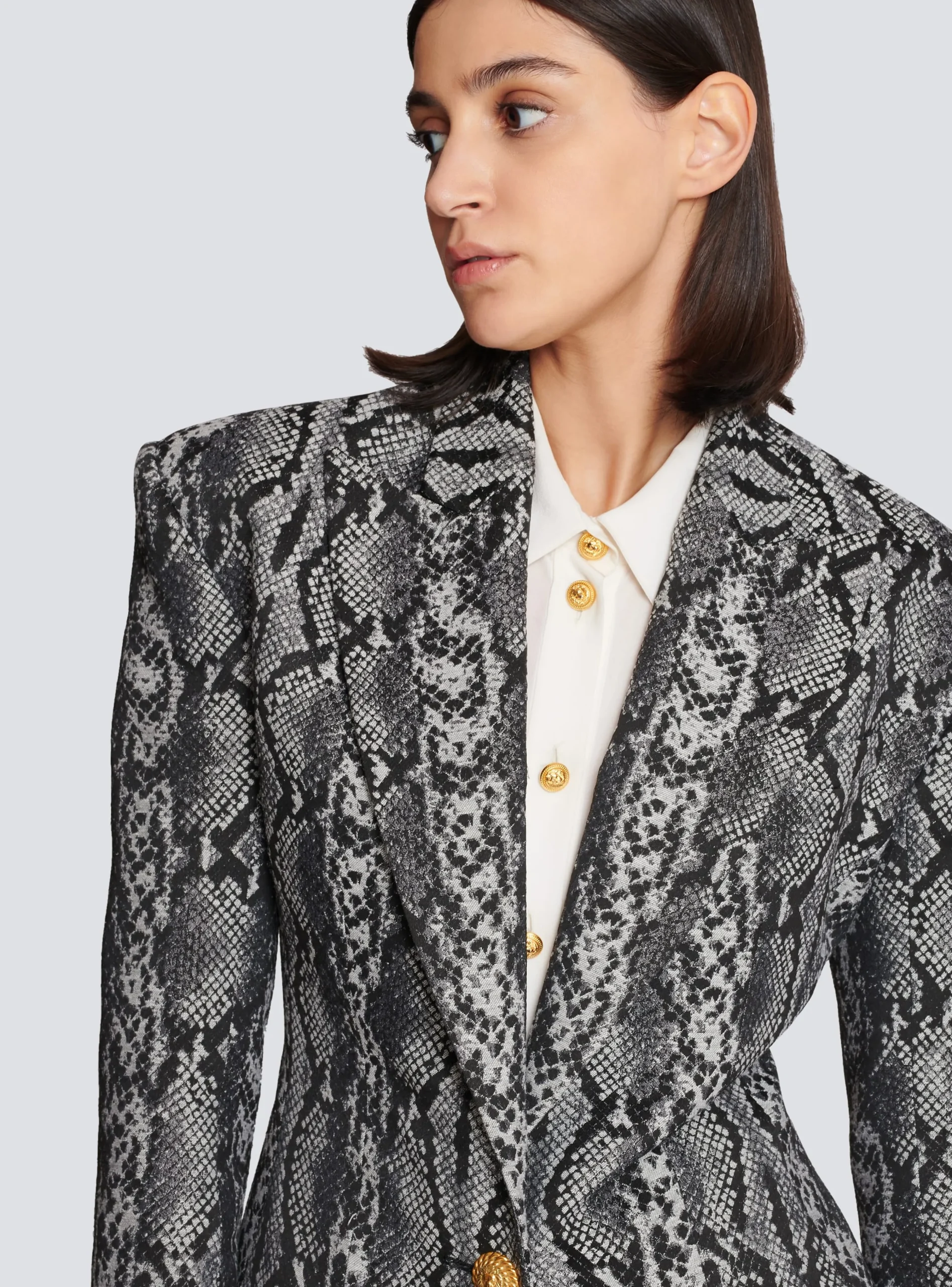 2-button Jacquard Snakeskin Jacket-Balmain Outlet