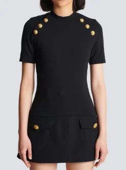 6-button Knit T-shirt-Balmain New
