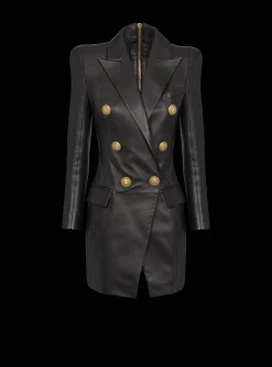 6-button Leather Dress-Balmain Online