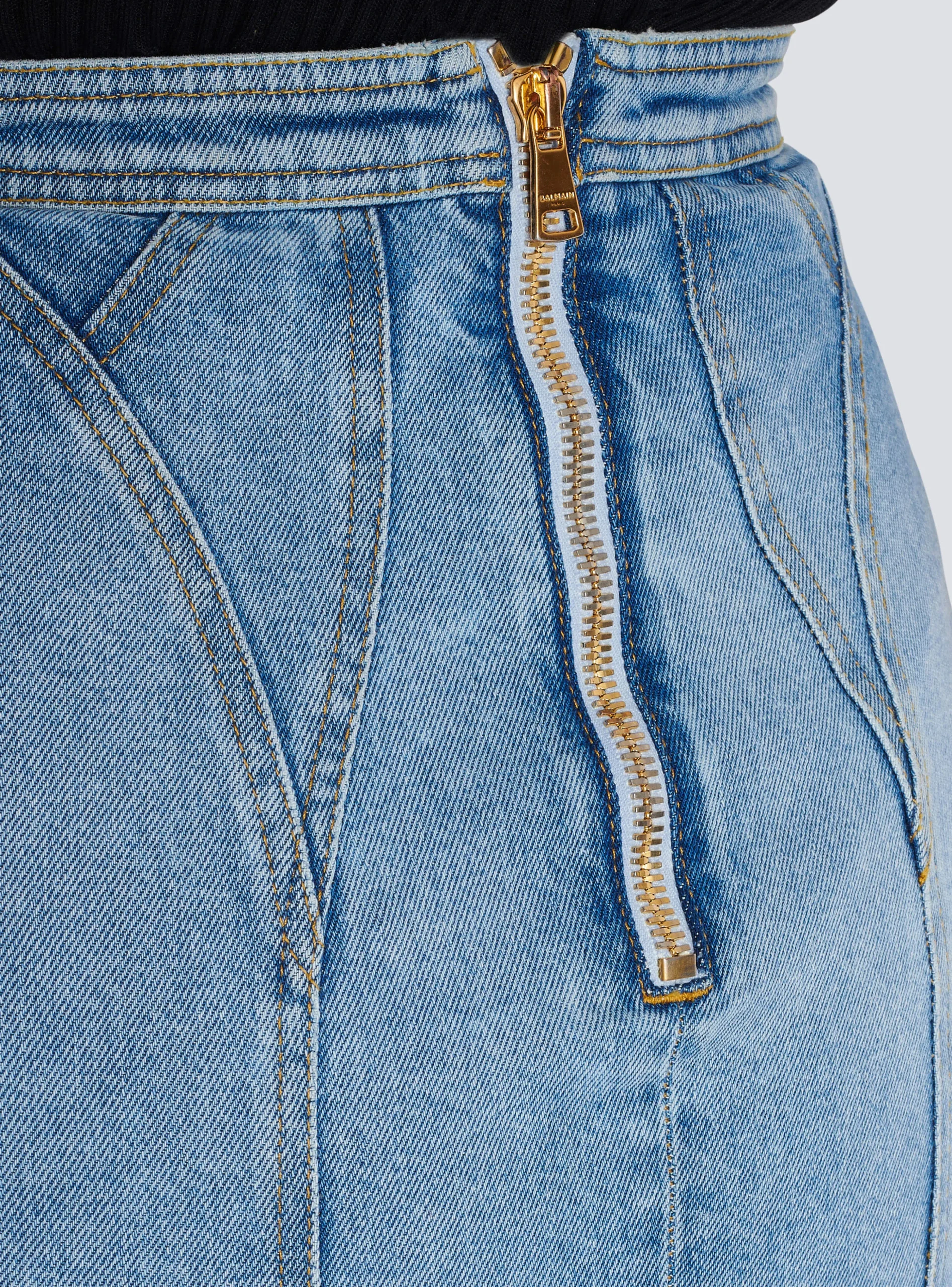 Buttoned Denim Skirt-Balmain Hot