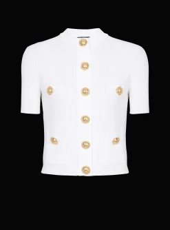 Buttoned Knit Cardigan-Balmain Outlet