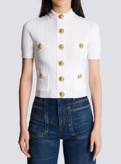 Buttoned Knit Cardigan-Balmain Outlet