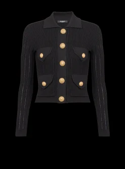 Buttoned Knit Cardigan-Balmain Flash Sale