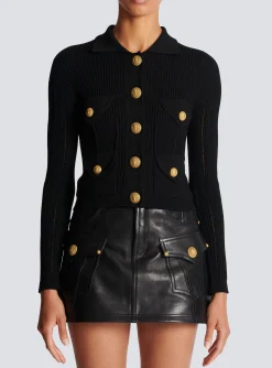 Buttoned Knit Cardigan-Balmain Flash Sale