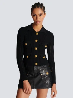 Buttoned Knit Cardigan-Balmain Flash Sale