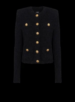 Buttons Tweed Jacket-Balmain Best Sale