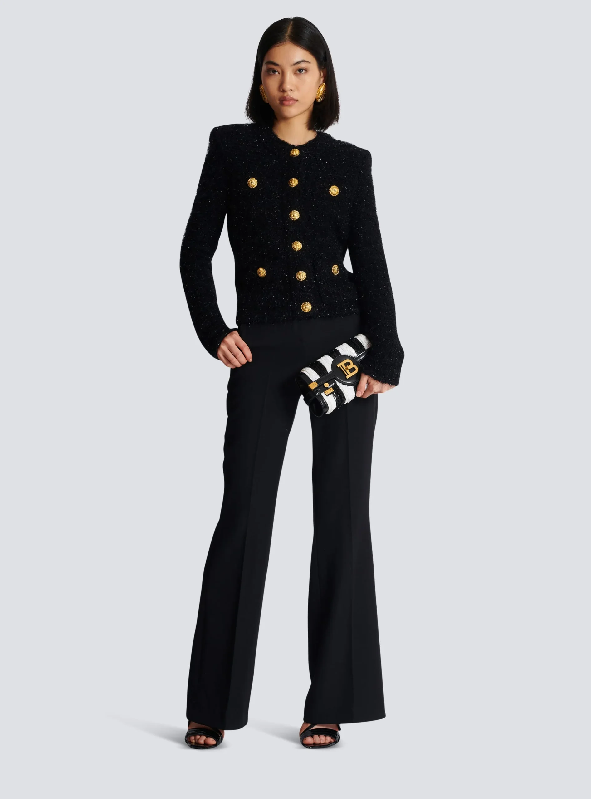 Buttons Tweed Jacket-Balmain Best Sale
