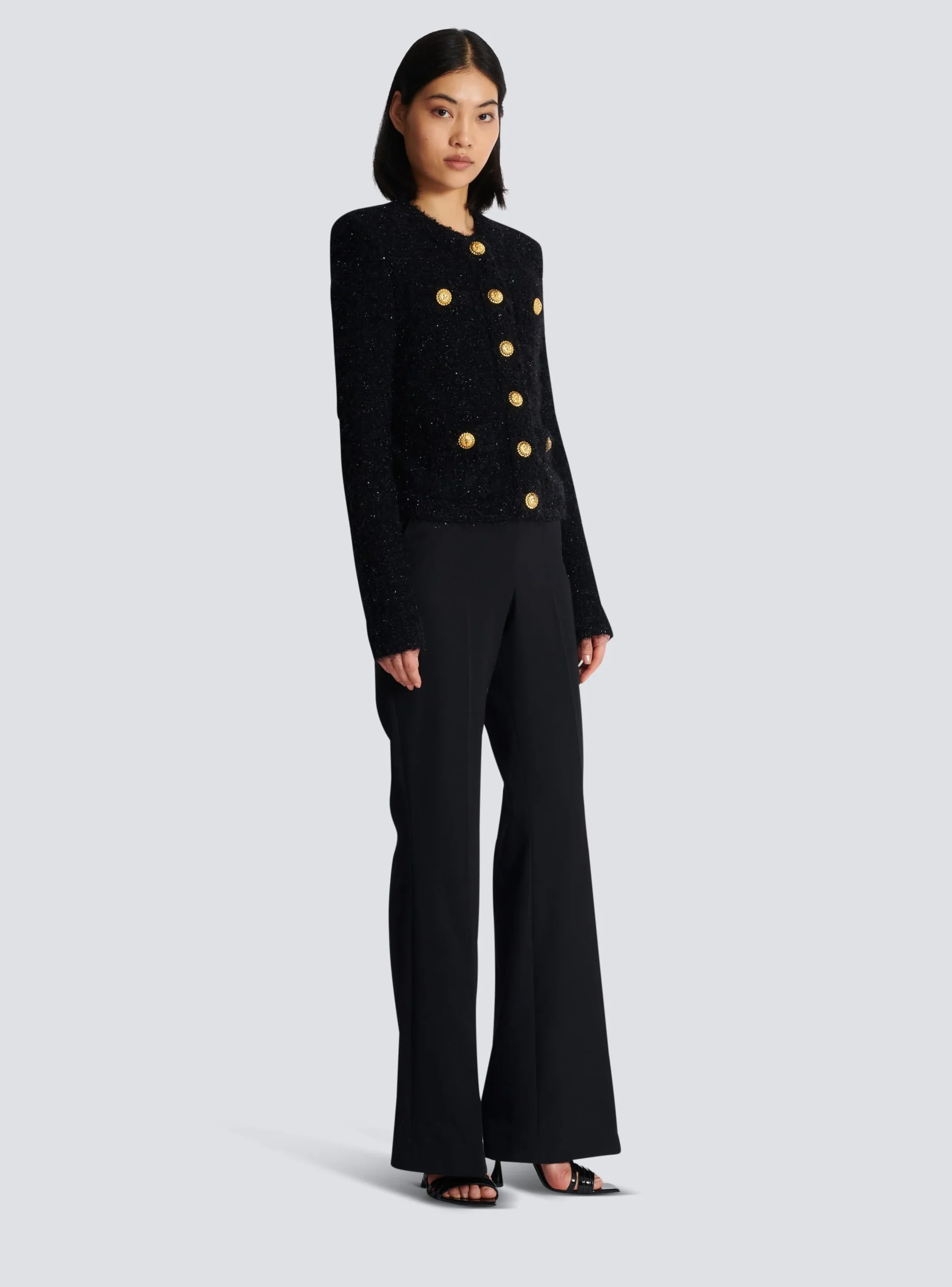 Buttons Tweed Jacket-Balmain Best Sale