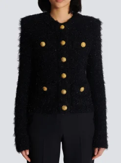 Buttons Tweed Jacket-Balmain Best Sale