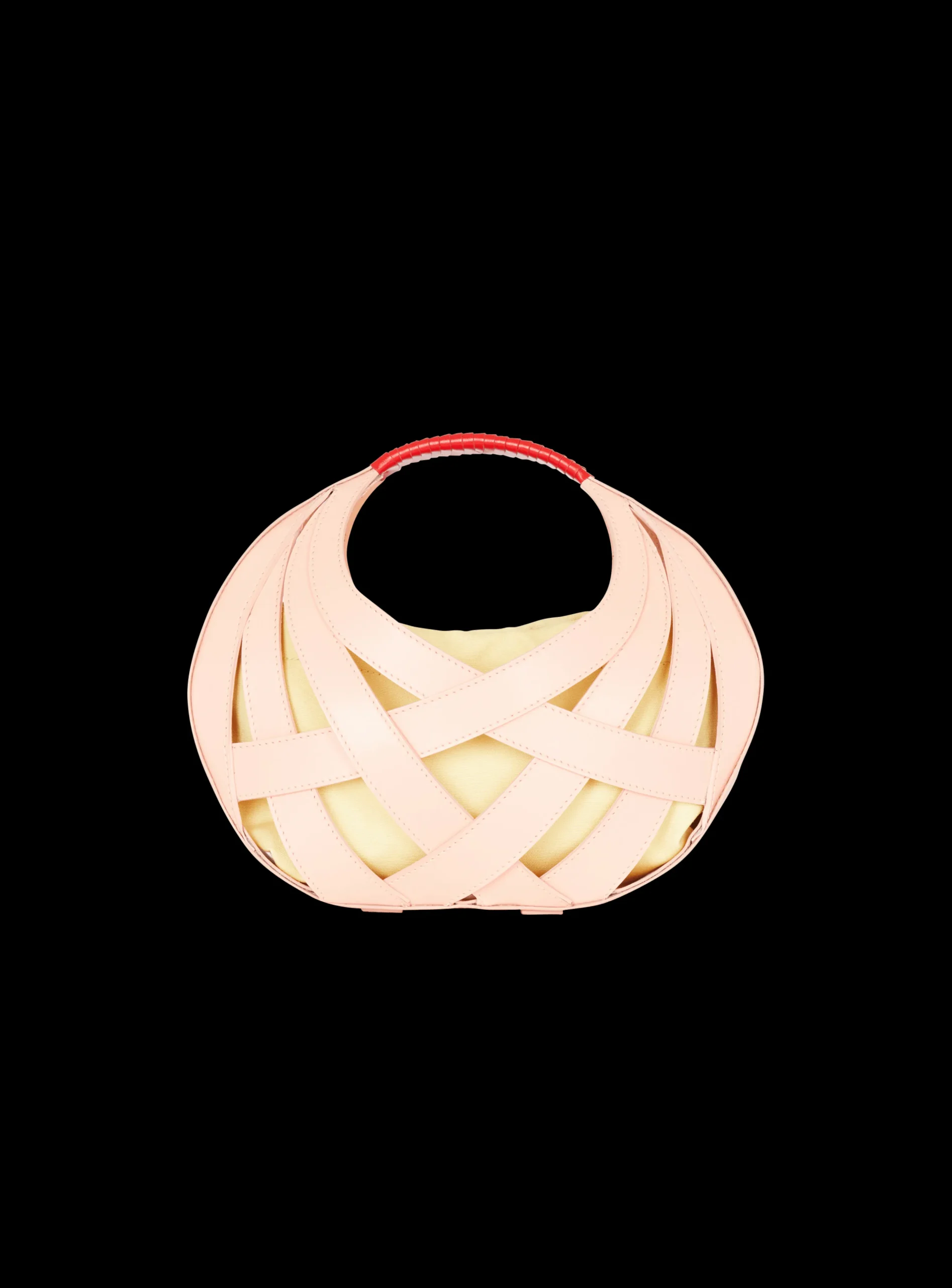 Calfskin Basket Bag With An Openwork Grid Motif-Balmain Outlet
