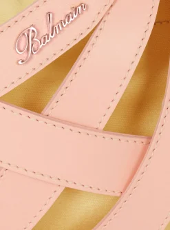 Calfskin Basket Bag With An Openwork Grid Motif-Balmain Outlet