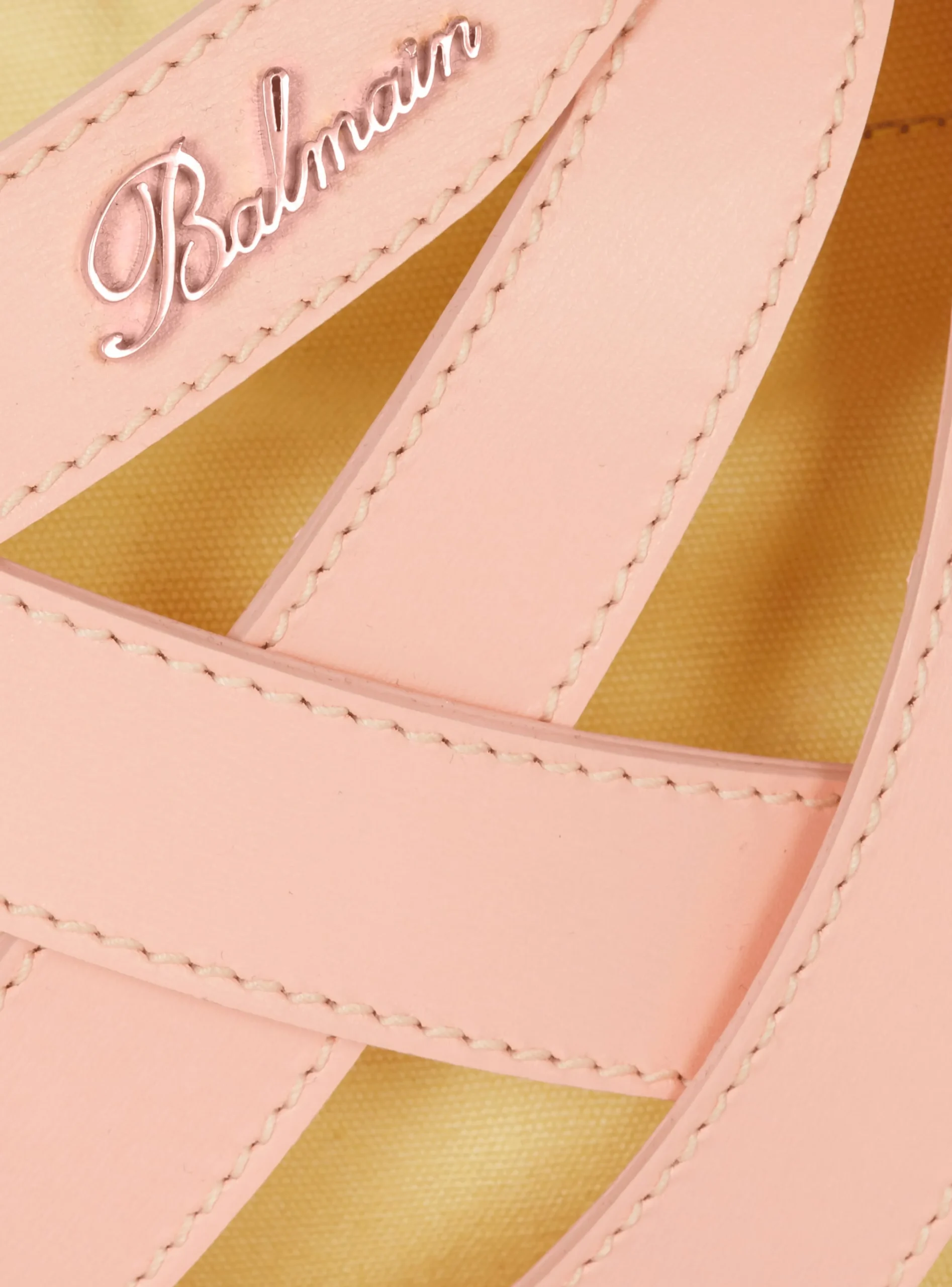 Calfskin Basket Bag With An Openwork Grid Motif-Balmain Outlet