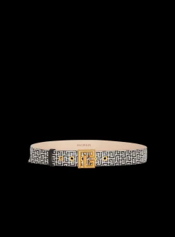 Calfskin PB Belt Embossed With The PB Labyrinth Monogram-Balmain Shop