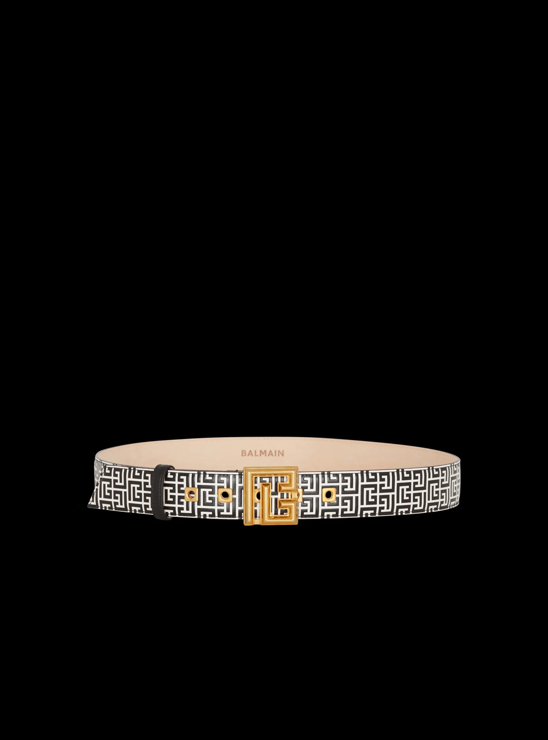 Calfskin PB Belt Embossed With The PB Labyrinth Monogram-Balmain Shop