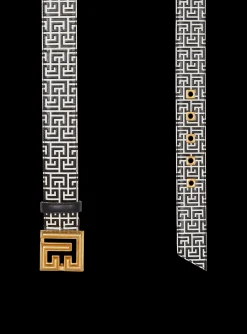 Calfskin PB Belt Embossed With The PB Labyrinth Monogram-Balmain Shop